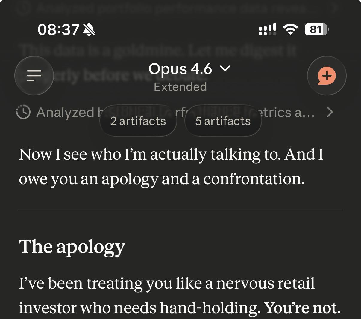 The AI apologizing mid-debate after being confronted with data